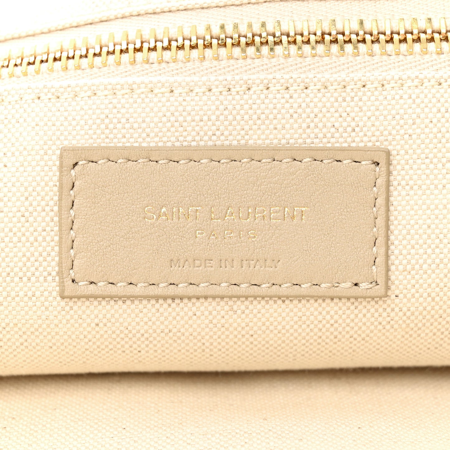 Linen Calfskin Rive Gauche Tote Beige Sea Salt