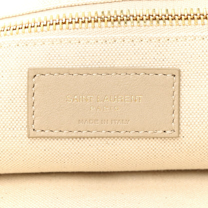 Saint Laurent Linen Calfskin Rive Gauche Tote Beige Sea Salt 6 of 9