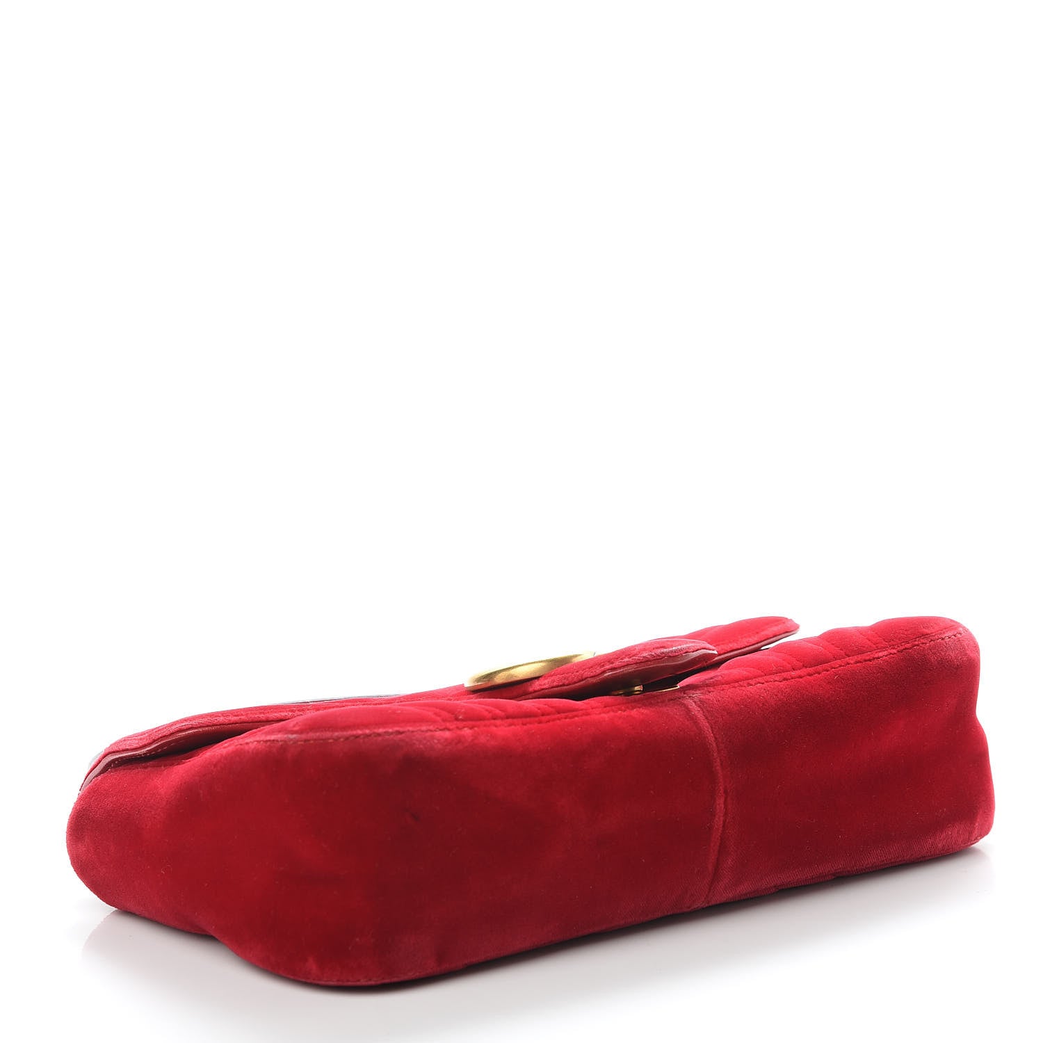 Gucci Velvet Matelasse Small GG Marmont Shoulder Bag Hibiscus Red 4 of 21