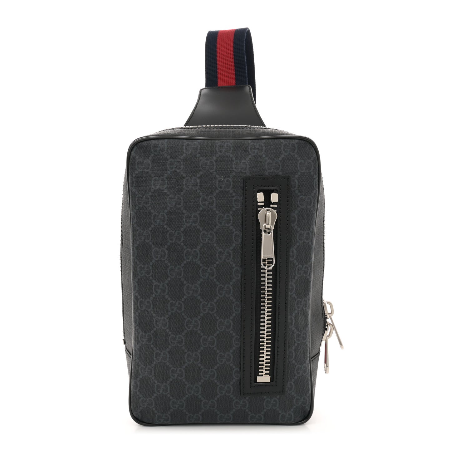 GG Supreme Monogram Web Belt Bag Black Grey