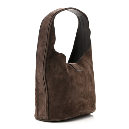 Salvatore Ferragamo Calfskin Suede Medium Archivo Gancio Hobo Testa di Moro 4 of 11
