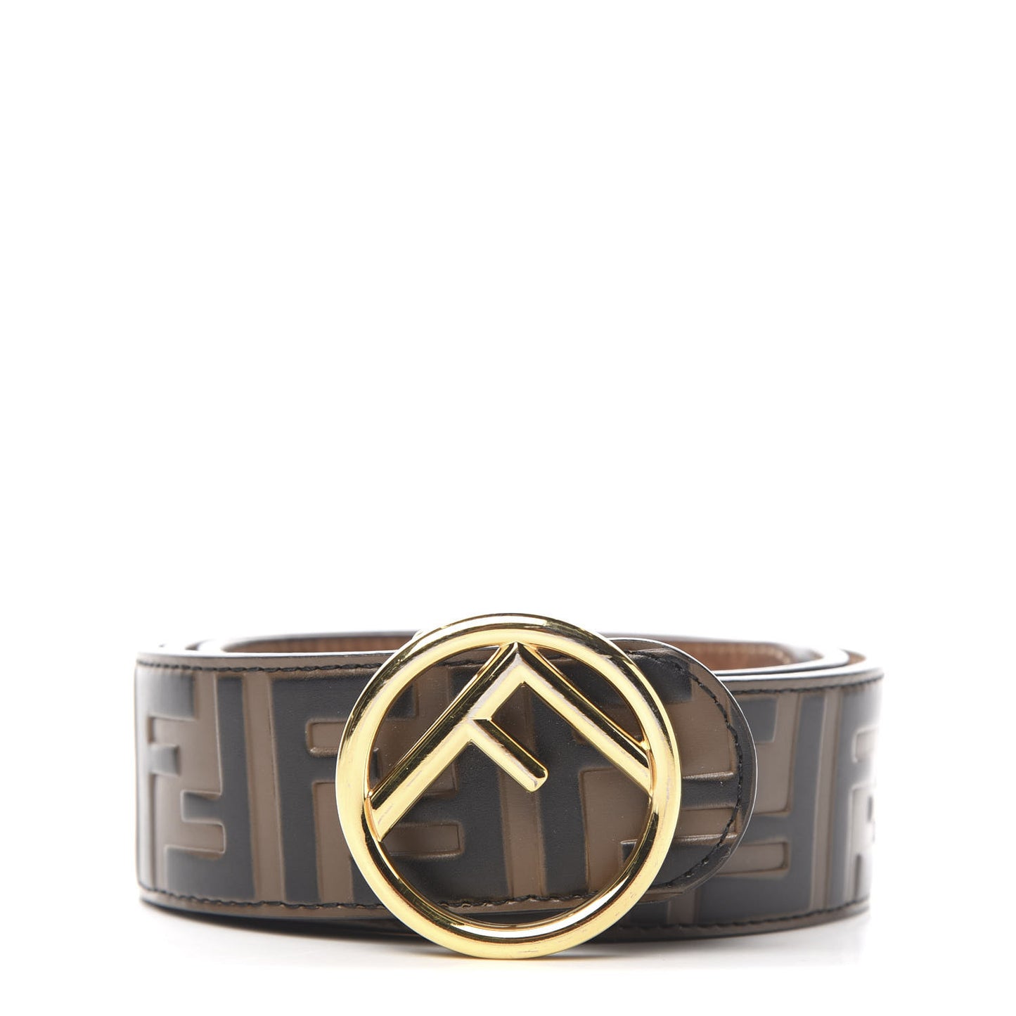 Vitello F is Fendi Bi-Color FF 1974 Embossed Belt 85 34 Maya Black