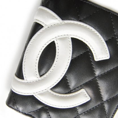 Chanel Calfskin Quilted Bi-fold Wallet Black White 9 of 9