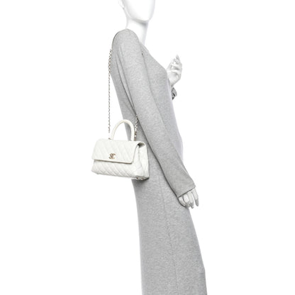 Chanel Caviar Quilted Mini Coco Handle Flap White 2 of 10
