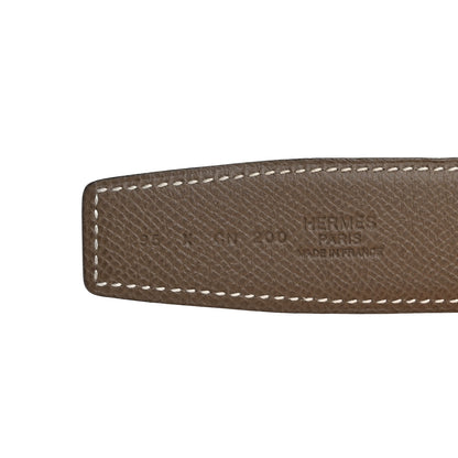 Hermes Swift Epsom 24mm Belt Strap 95 Black Etoupe 5 of 7