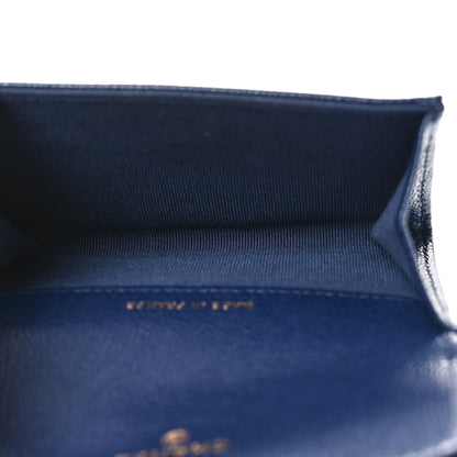 Chanel Caviar Quilted Flap Card Holder Wallet Navy Blue 5 of 10