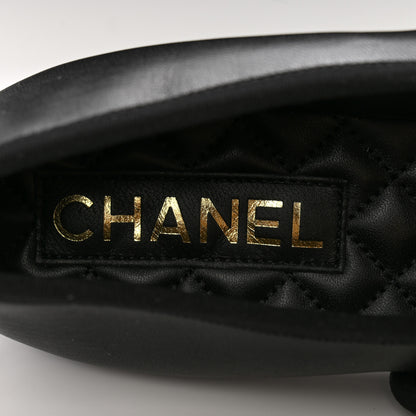 Chanel Lambskin Mary Jane Flats 37.5 Black 7 of 10