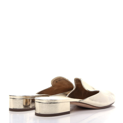 Chanel Metallic Sheepskin Mules 39.5 Gold 4 of 10