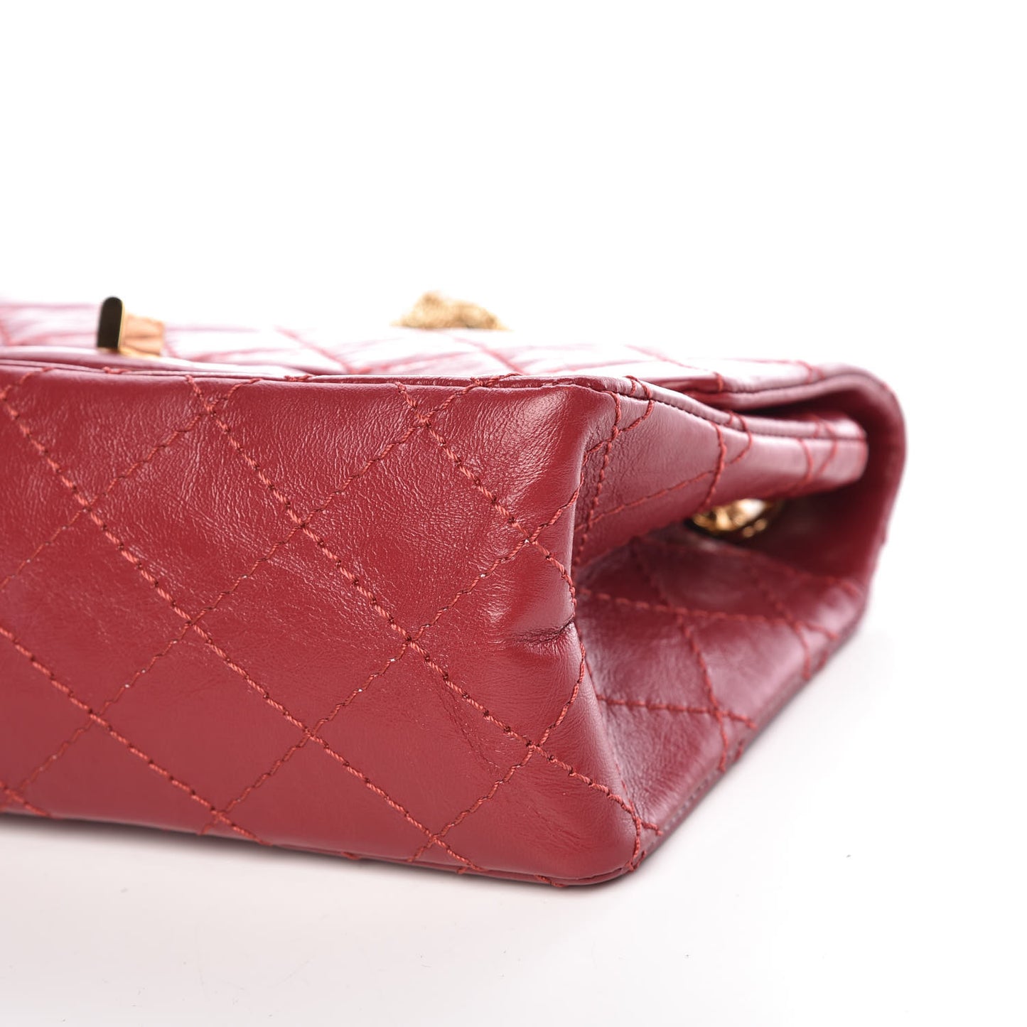 Aged Calfskin Quilted 2.55 Reissue Mini Flap Red
