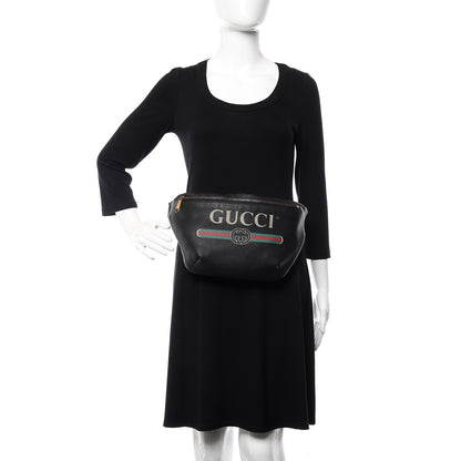 Gucci Grained Calfskin Logo Belt Bag Black 2 of 11