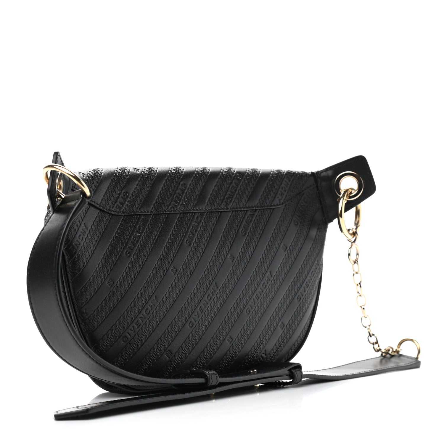 Givenchy Calfskin Chain Embossed Bond Belt Bag Black 2 of 11