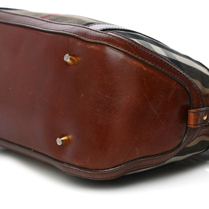 Burberry Bridle Calfskin House Check Small Orchard Bowling Bag Deep Claret 10 of 36