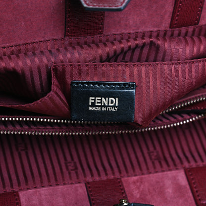 Fendi Vitello Elite Regular 2Jours Tote Rosso Scuro Ciliegia 6 of 13