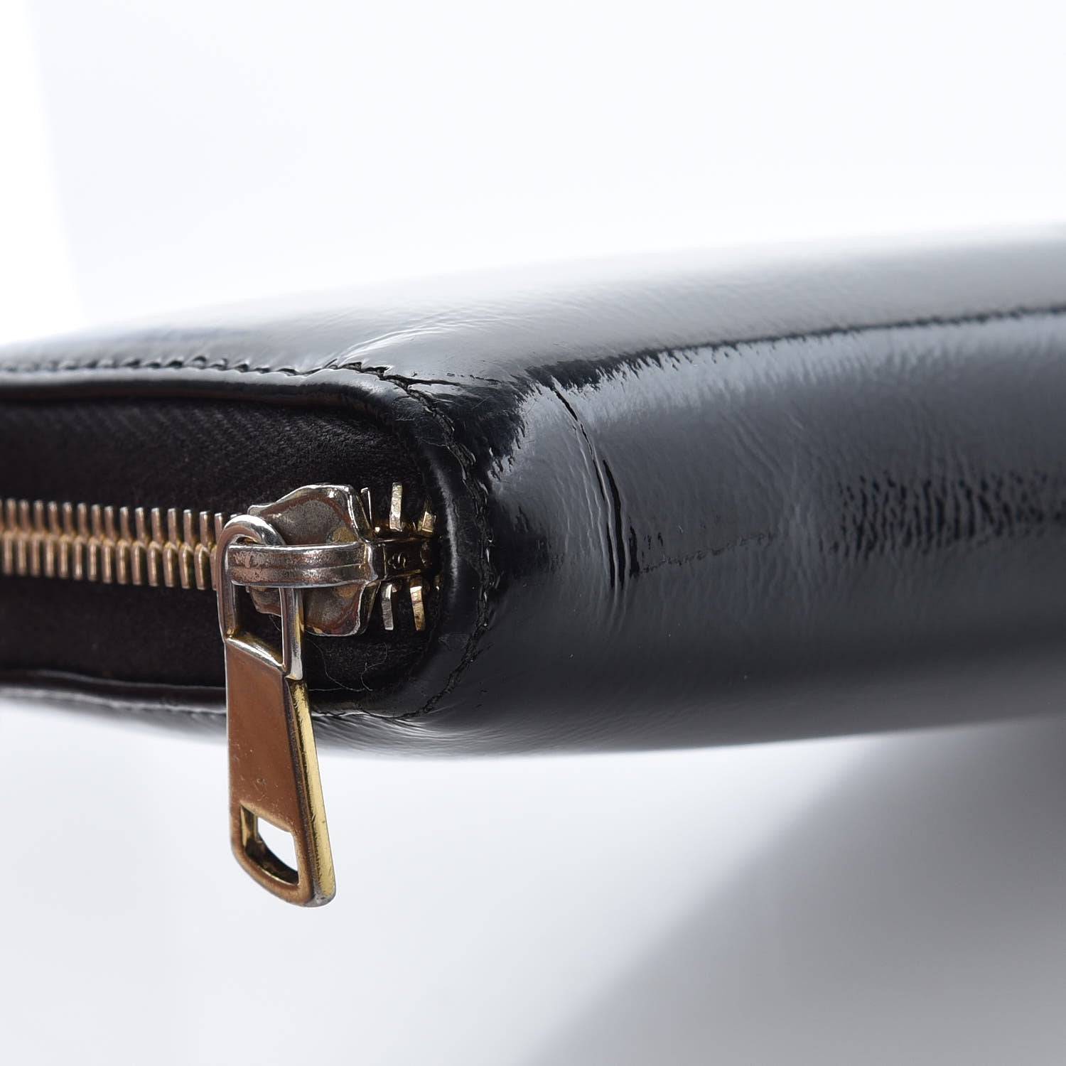 Saint Laurent Patent Y Mail Zip Around Wallet Black 13 of 13