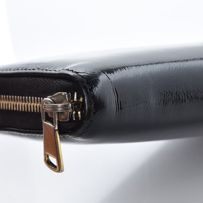 Saint Laurent Patent Y Mail Zip Around Wallet Black 13 of 13