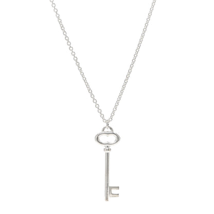 Tiffany Sterling Silver Oval Key Pendant Necklace 1 of 4