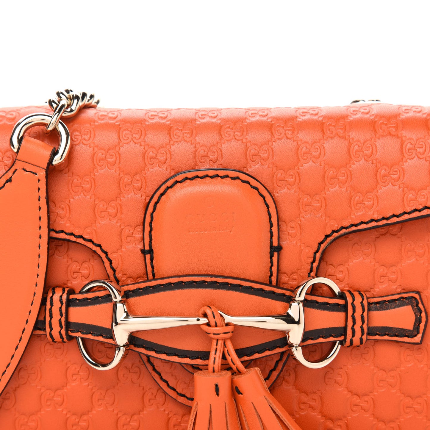 Soft Microguccissima Mini Emily Chain Shoulder Bag Sun Orange