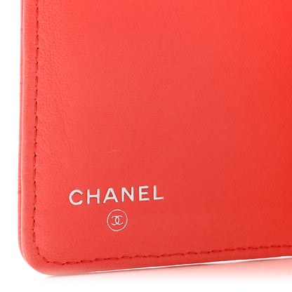 Chanel Lambskin Camellia Embossed Yen Wallet Pink 5 of 10