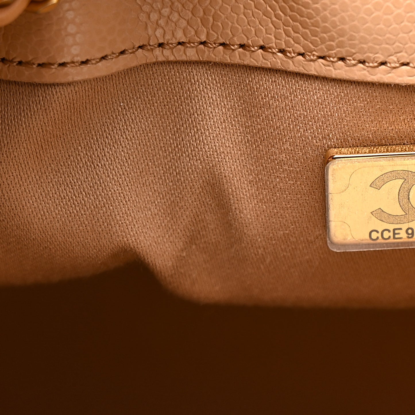 Caviar Quilted Small Chanel 25 Handbag Dark Beige