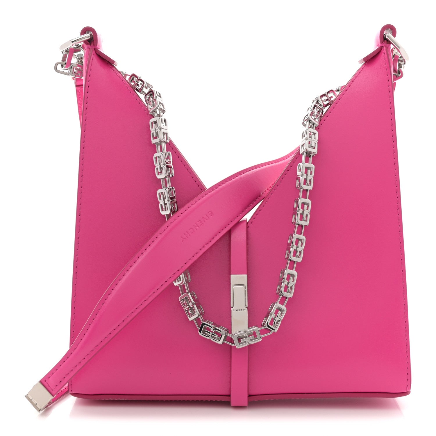Givenchy Box Calfskin Mini Cut Out Shoulder Bag Neon Pink 1 of 12