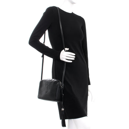 Saint Laurent Lambskin Monogram Small Lou Camera Bag Black 2 of 6