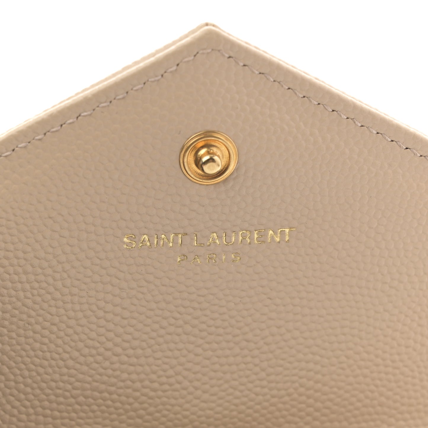 Grain De Poudre Matelasse Chevron Small Monogram Envelope Wallet Dark Beige