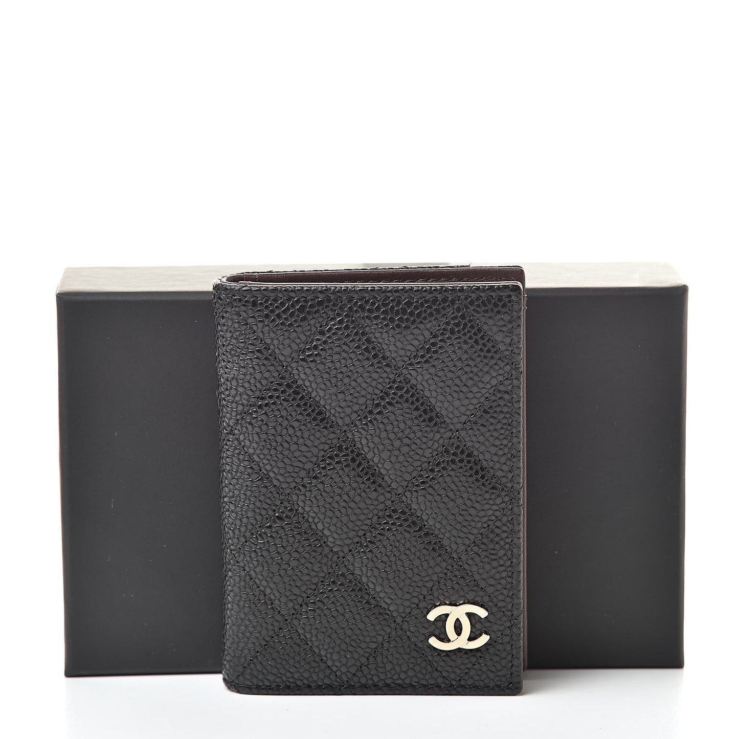 Caviar Quilted Card Holder Wallet Black
