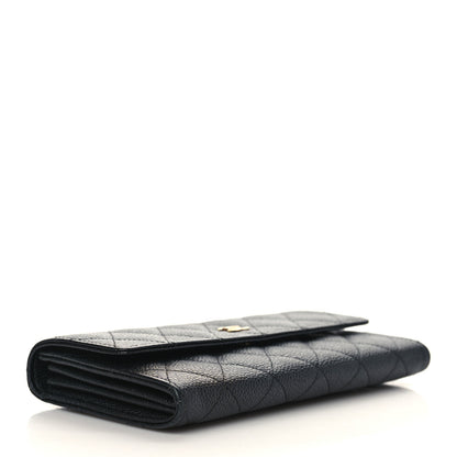 Chanel Caviar Quilted Large Gusset Flap Wallet Black 4 of 7