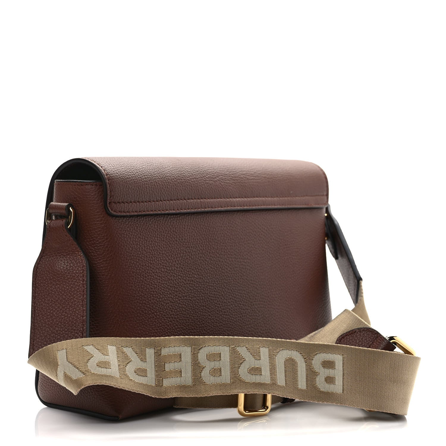 Burberry Calfskin Vintage Check Note Crossbody Bag Tan 3 of 8