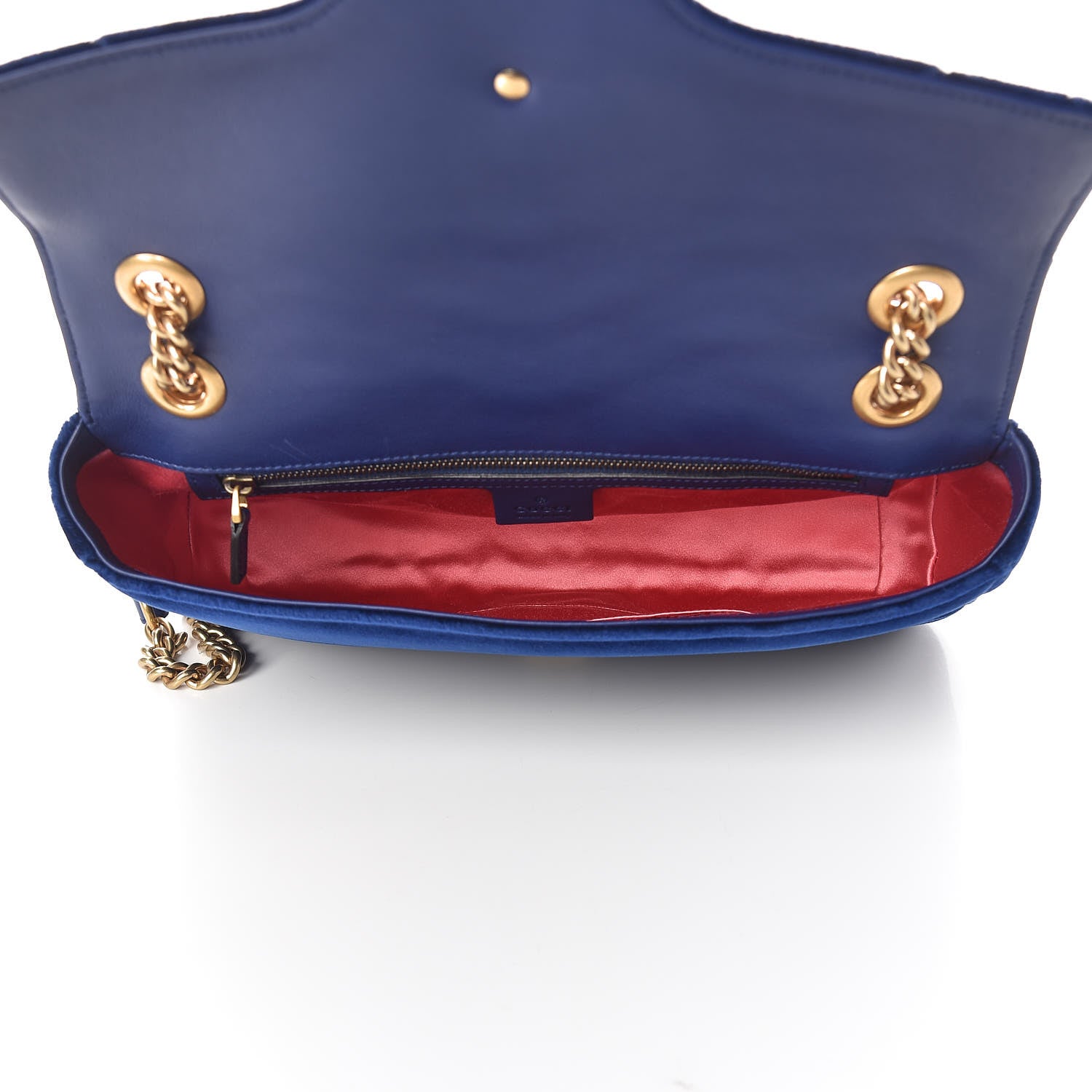 Gucci Velvet Matelasse Medium GG Marmont Shoulder Bag Cobalt Blue 5 of 15