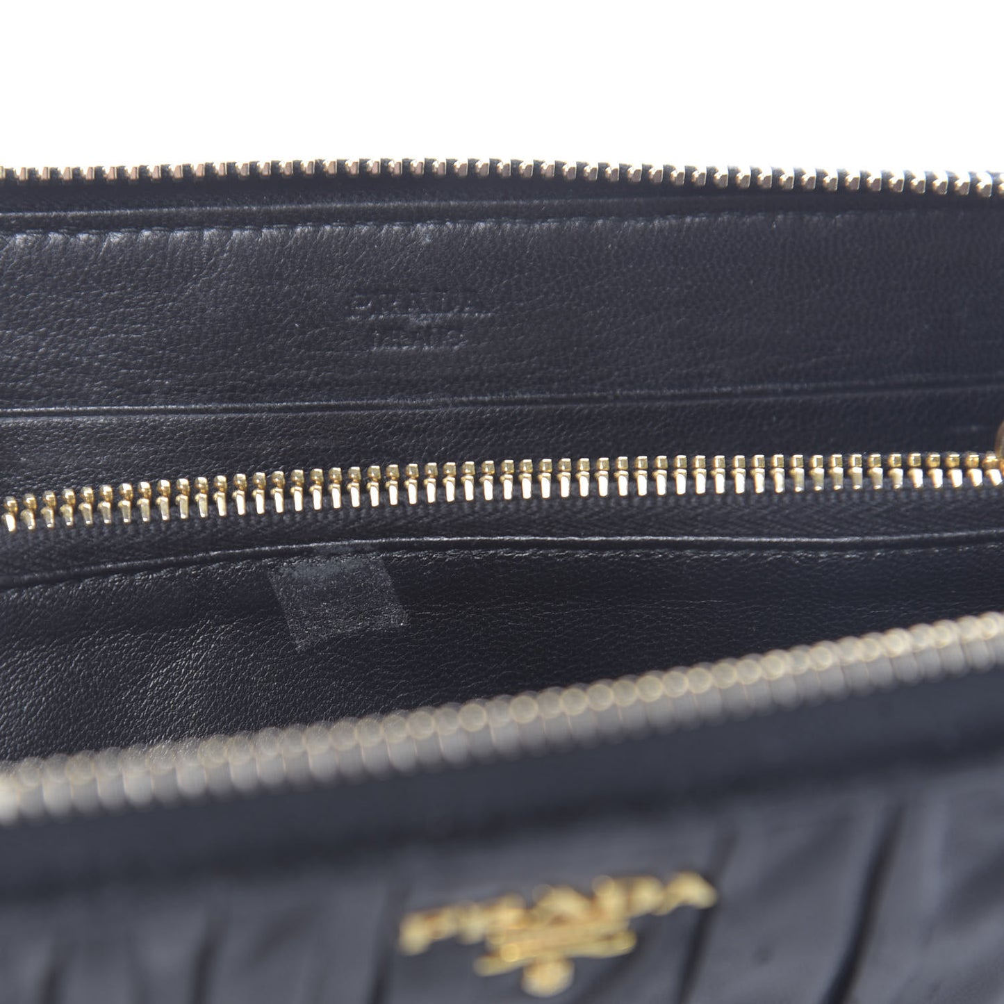 Nappa Gaufre Zip Around Wallet Black