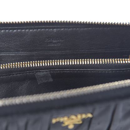 Prada Nappa Gaufre Zip Around Wallet Black 10 of 10