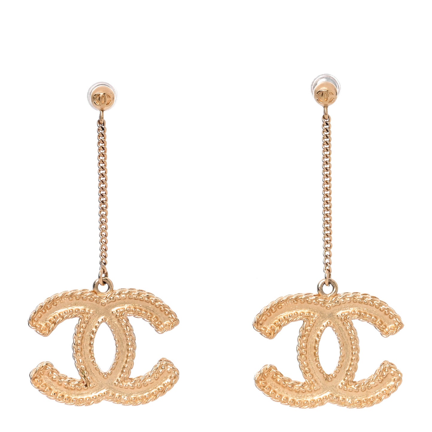 CC Drop Earrings Matte Gold