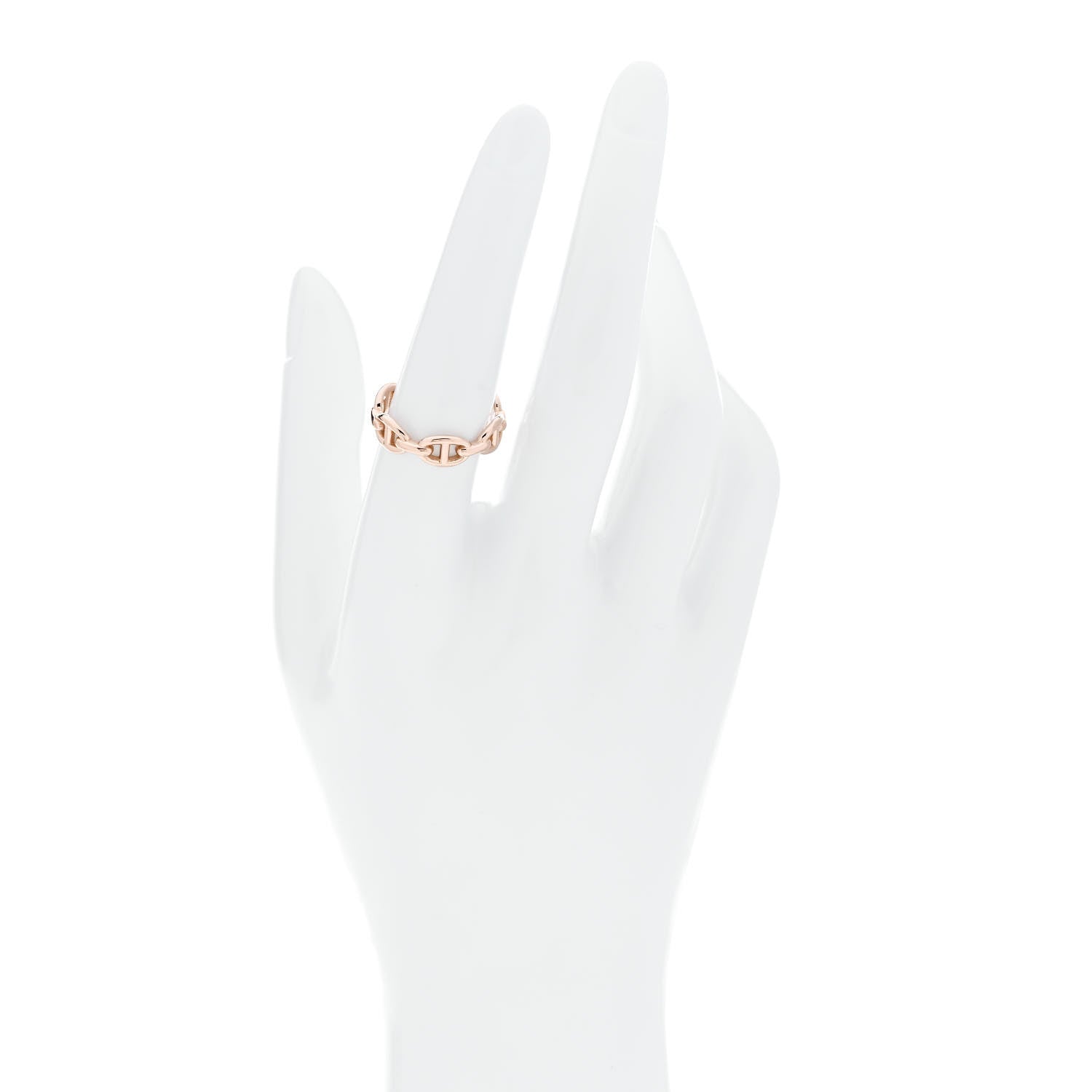 Hermes 18K Rose Gold PM Chaine d'Ancre Enchainee Ring 56 7.5 2 of 7