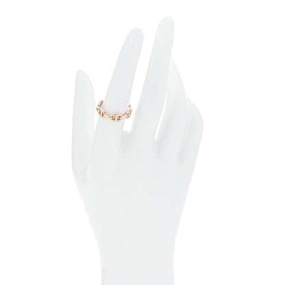 Hermes 18K Rose Gold PM Chaine d'Ancre Enchainee Ring 56 7.5 2 of 7