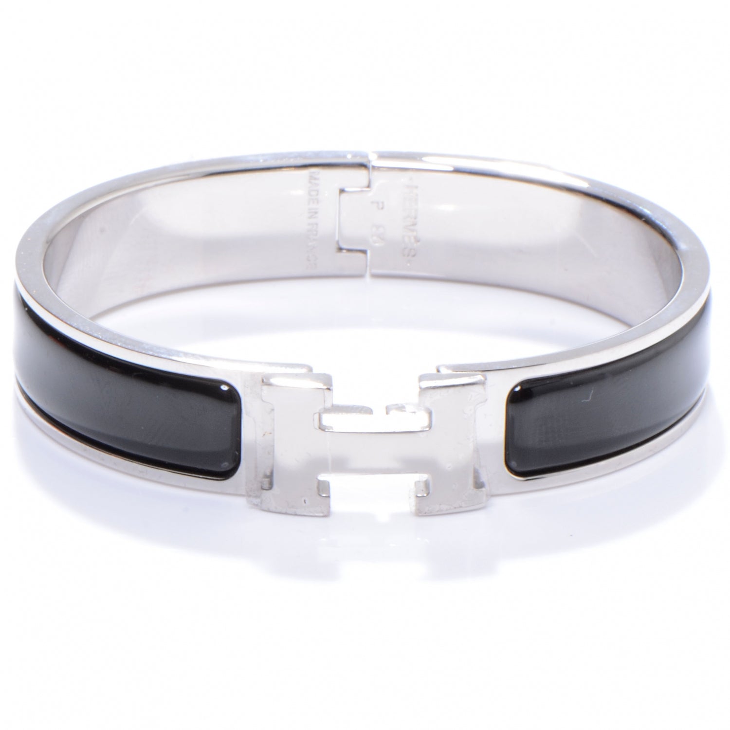 Hermes Enamel Narrow Clic Clac H Bracelet PM Black 1 of 5