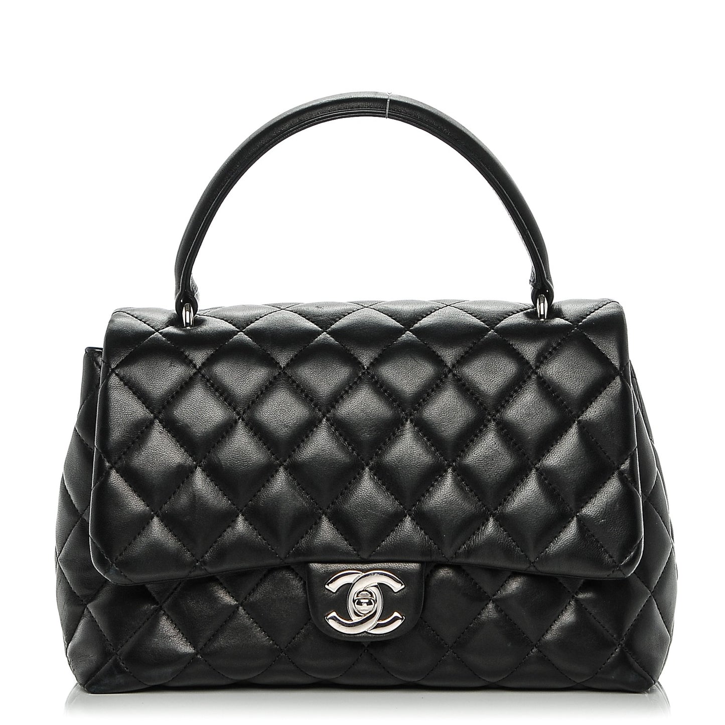 Lambskin Quilted Medium Kelly Flap Black