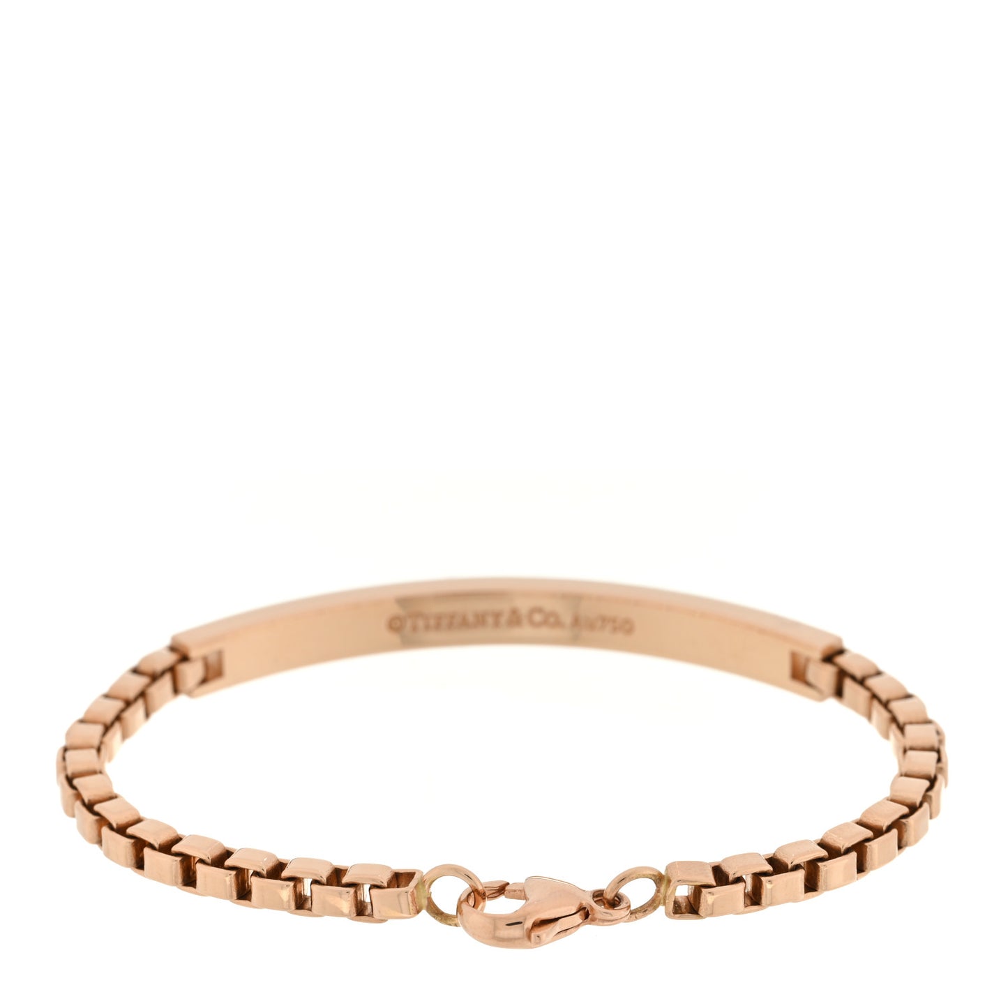 18K Rose Gold Venetian Link ID Bracelet