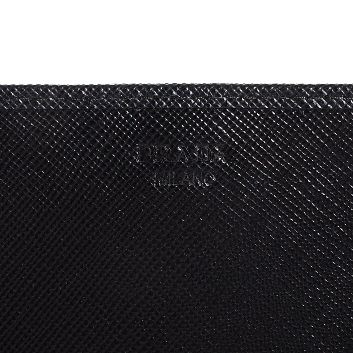 Prada Saffiano Metal Oro Chain Wallet Nero Black 7 of 10