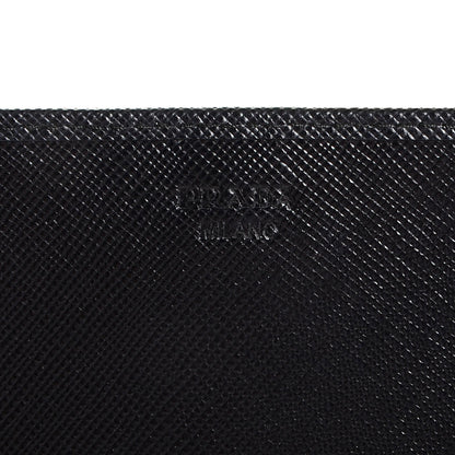 Prada Saffiano Metal Oro Chain Wallet Nero Black 7 of 10