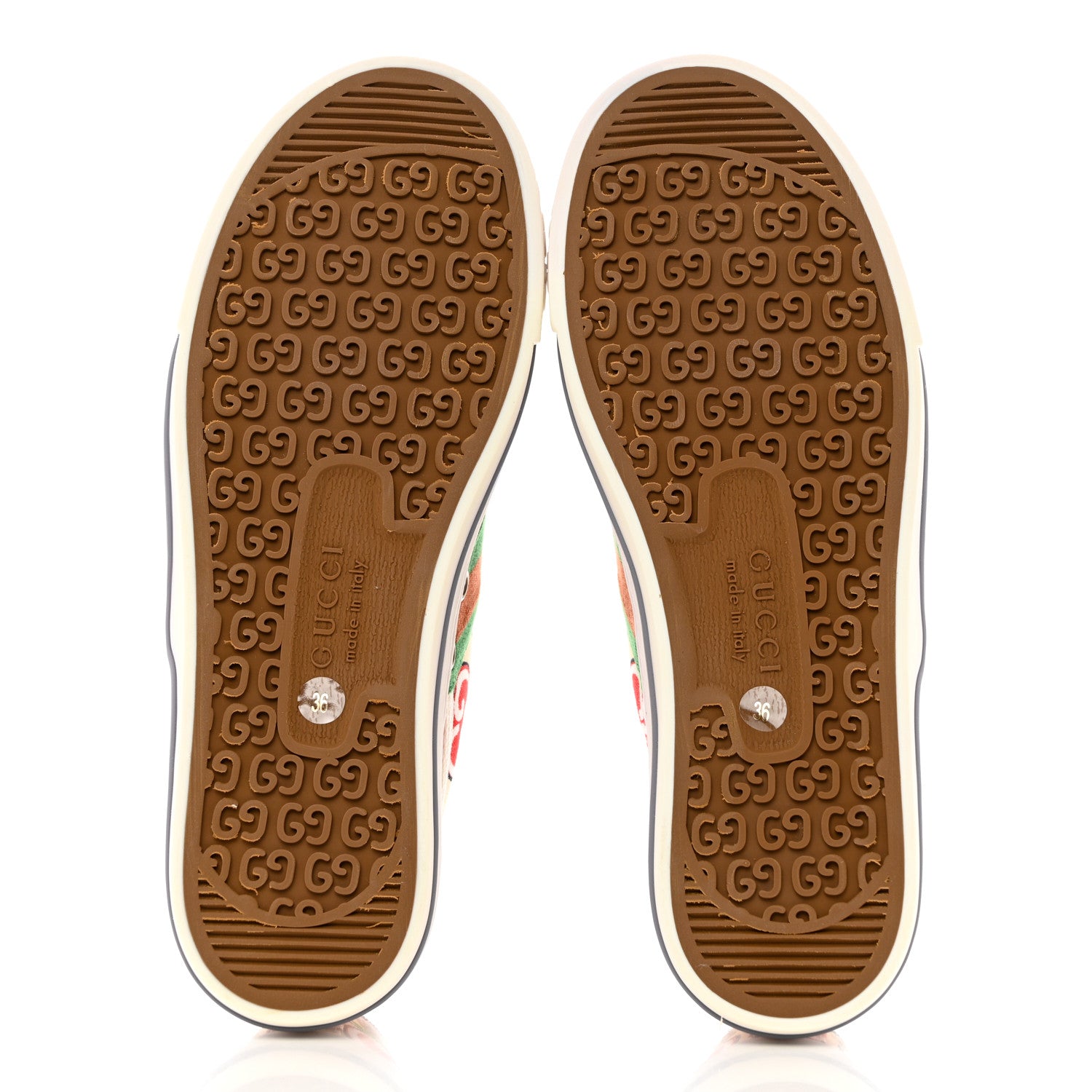 Gucci Canvas Web GG Apple Womens 1977 Tennis Sneakers 36 Ivory Red Mystic White New Shamarock 5 of 8