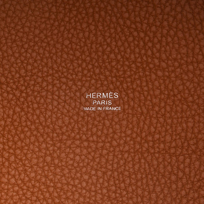 Hermes Taurillon Clemence Swift Eclat Picotin Lock 22 MM Gold Bleu Brume 6 of 11