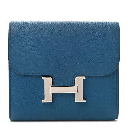 Hermes Epsom Constance Compact Passant Wallet Bleu Izmir 1 of 7