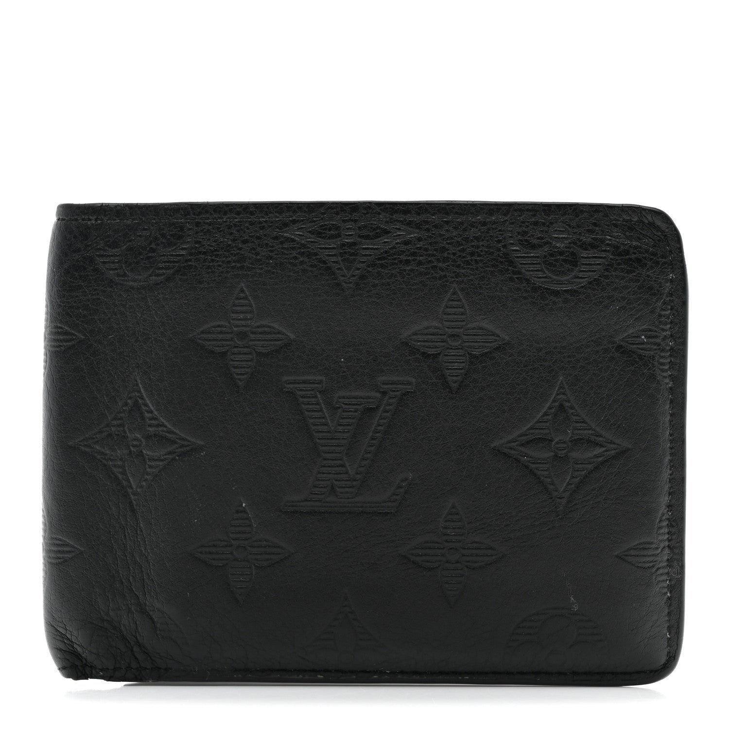 Louis Vuitton Calfskin Monogram Shadow Multiple Wallet Black 1 of 6