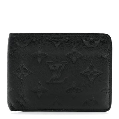 Louis Vuitton Calfskin Monogram Shadow Multiple Wallet Black 1 of 6