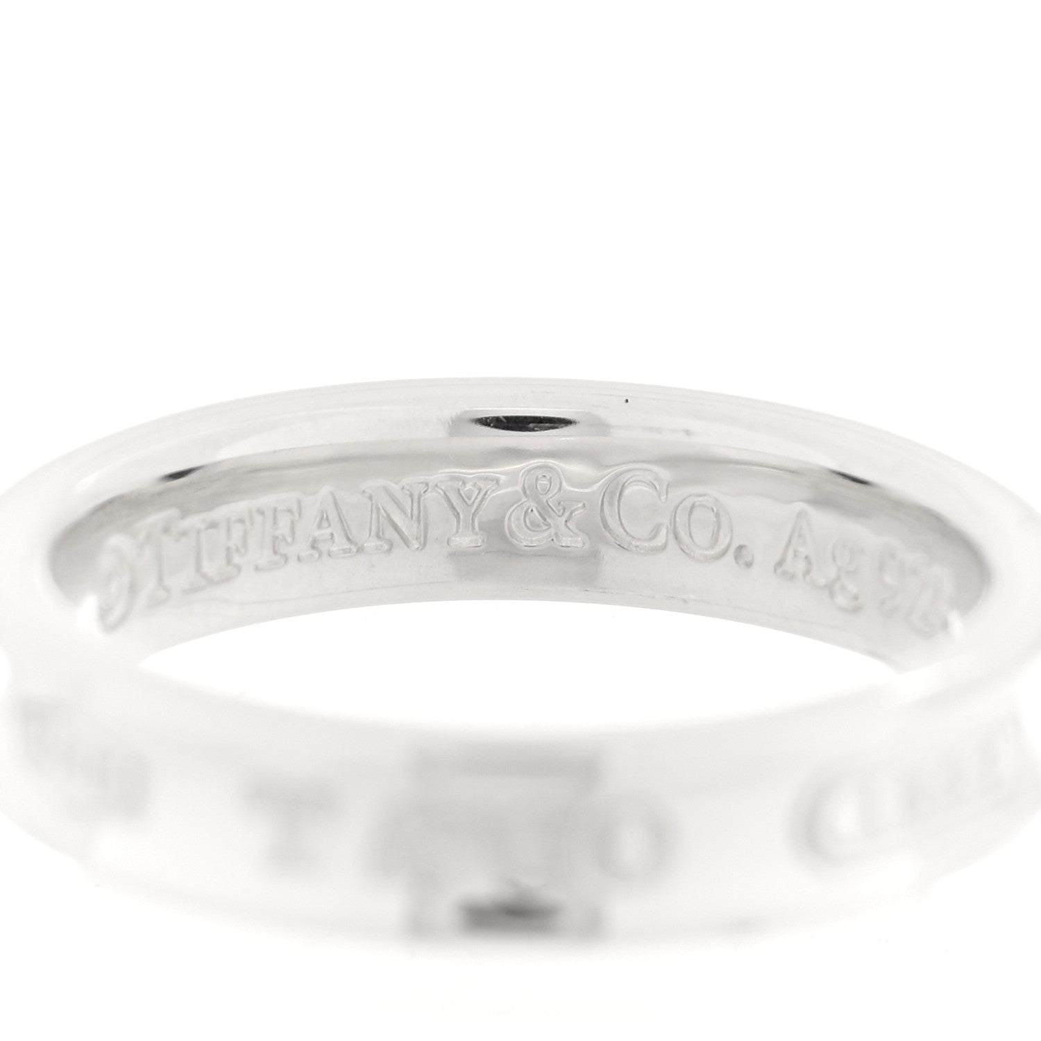 Tiffany Sterling Silver Narrow 1837 Band Ring 49 5 4 of 4