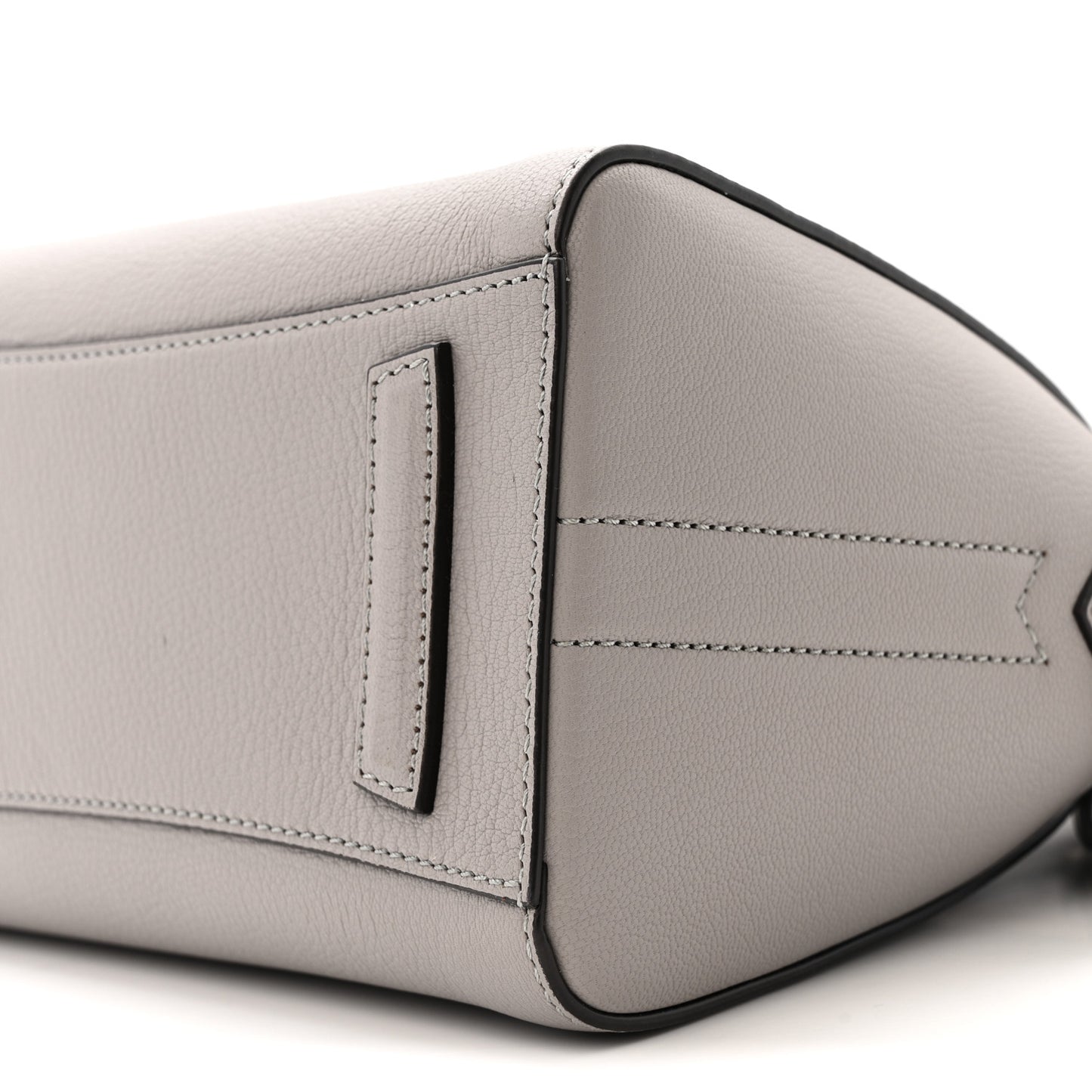Sugar Goatskin Mini Antigona Pearl Grey