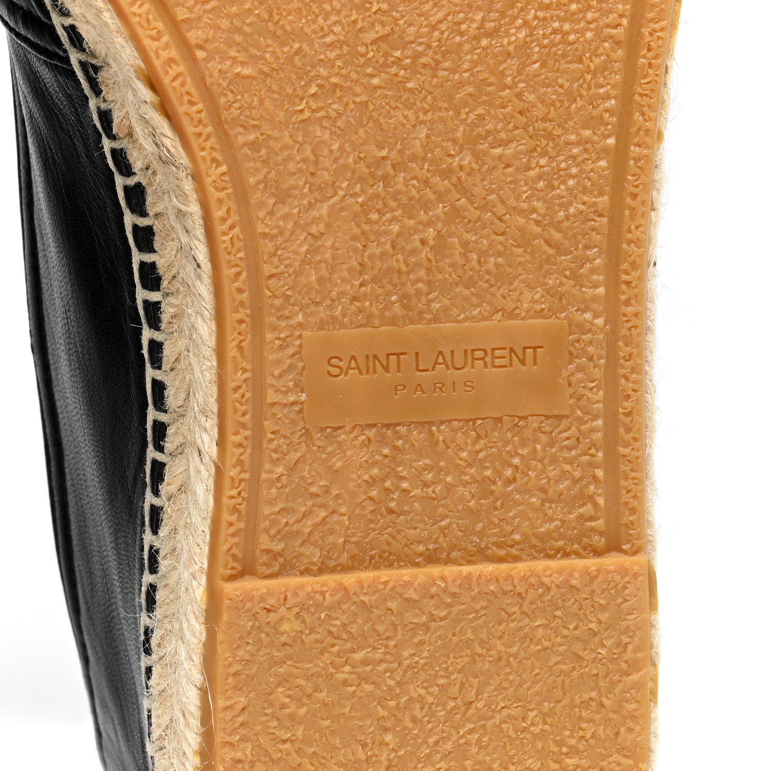 Saint Laurent Lambskin Mens Monogram Espadrilles 40 Black 6 of 7