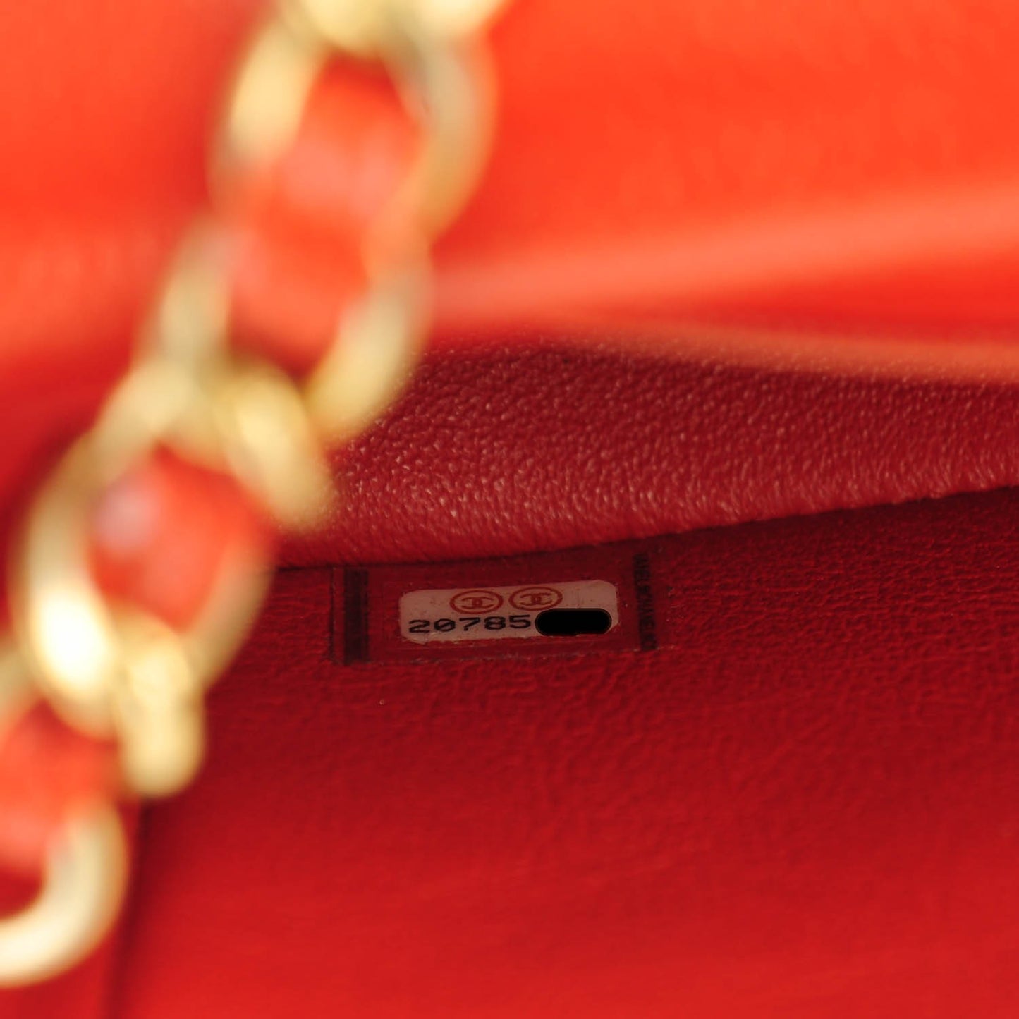 Pearly Caviar Quilted Mini Rectangular Flap Orange