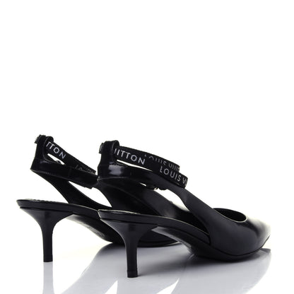 Louis Vuitton Patent Call Back Sling Back Pumps 36 Black 3 of 5